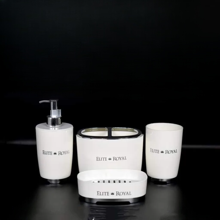 4Pcs Elegant Bathroom Set, High Quality Bath Accessories, Toothbrush Holder, Soap Dish And Lotion Dispenser 4Pcs Elegant Bathroom Set, High Quality Bath Accessories, Toothbrush Holder, Soap Dish And Lotion Dispenser